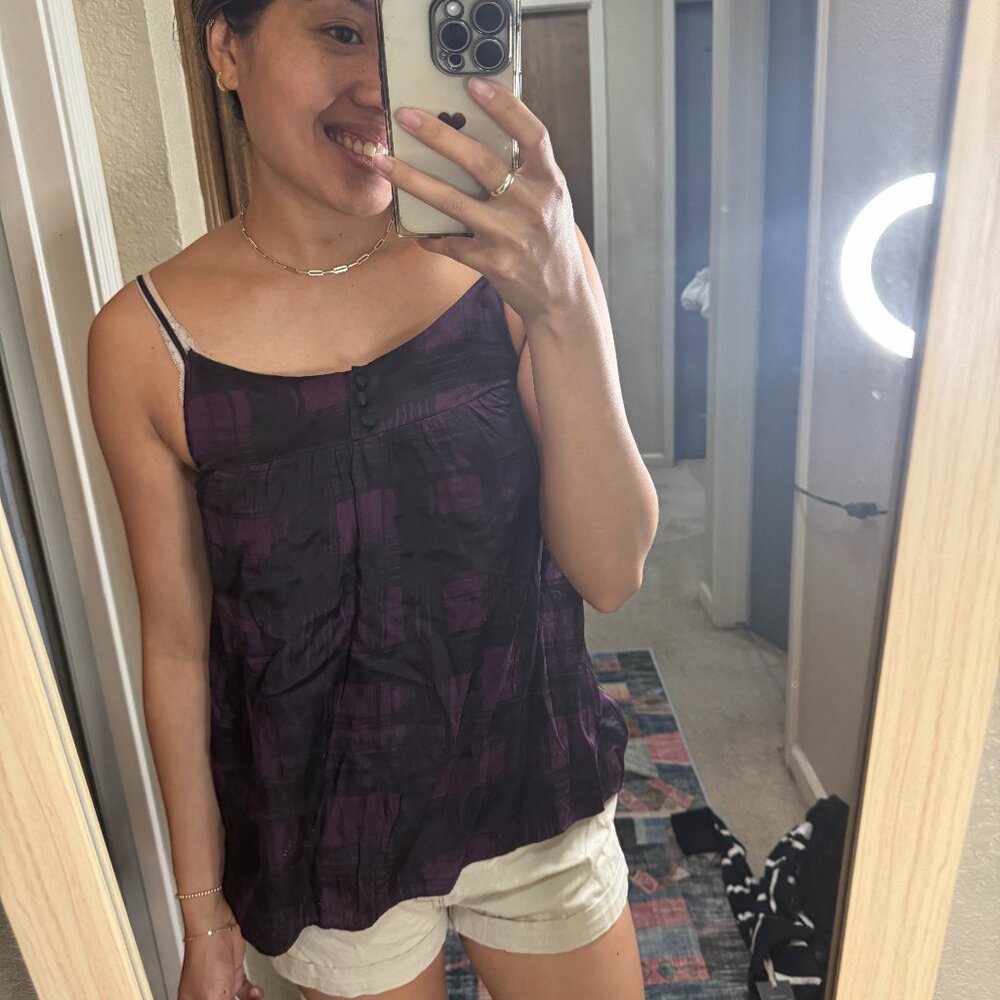 🌈5/$25🌈NWOT quicksilver silk black and purple top